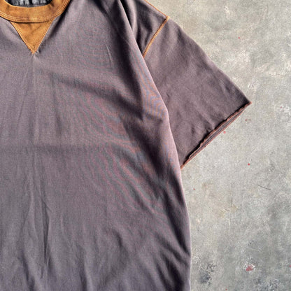 MILITIA BOX TEE IN CHARCOAL GREY/RUST