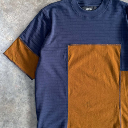 NEEDLEWORK MOCK NECK TEE IN CORAL SPACE