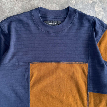 NEEDLEWORK MOCK NECK TEE IN CORAL SPACE