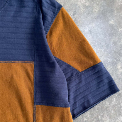 NEEDLEWORK MOCK NECK TEE IN CORAL SPACE