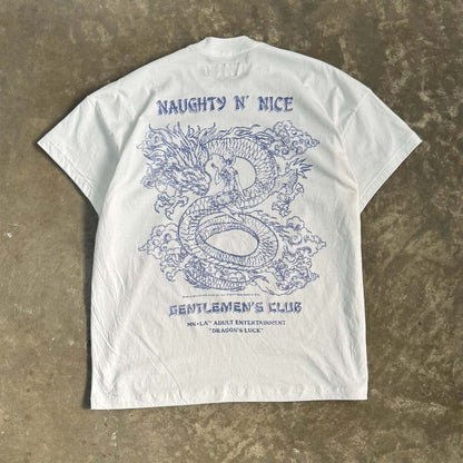 NAUGHTY N' NICE "DRAGON'S LUCK" TEE IN WHITE