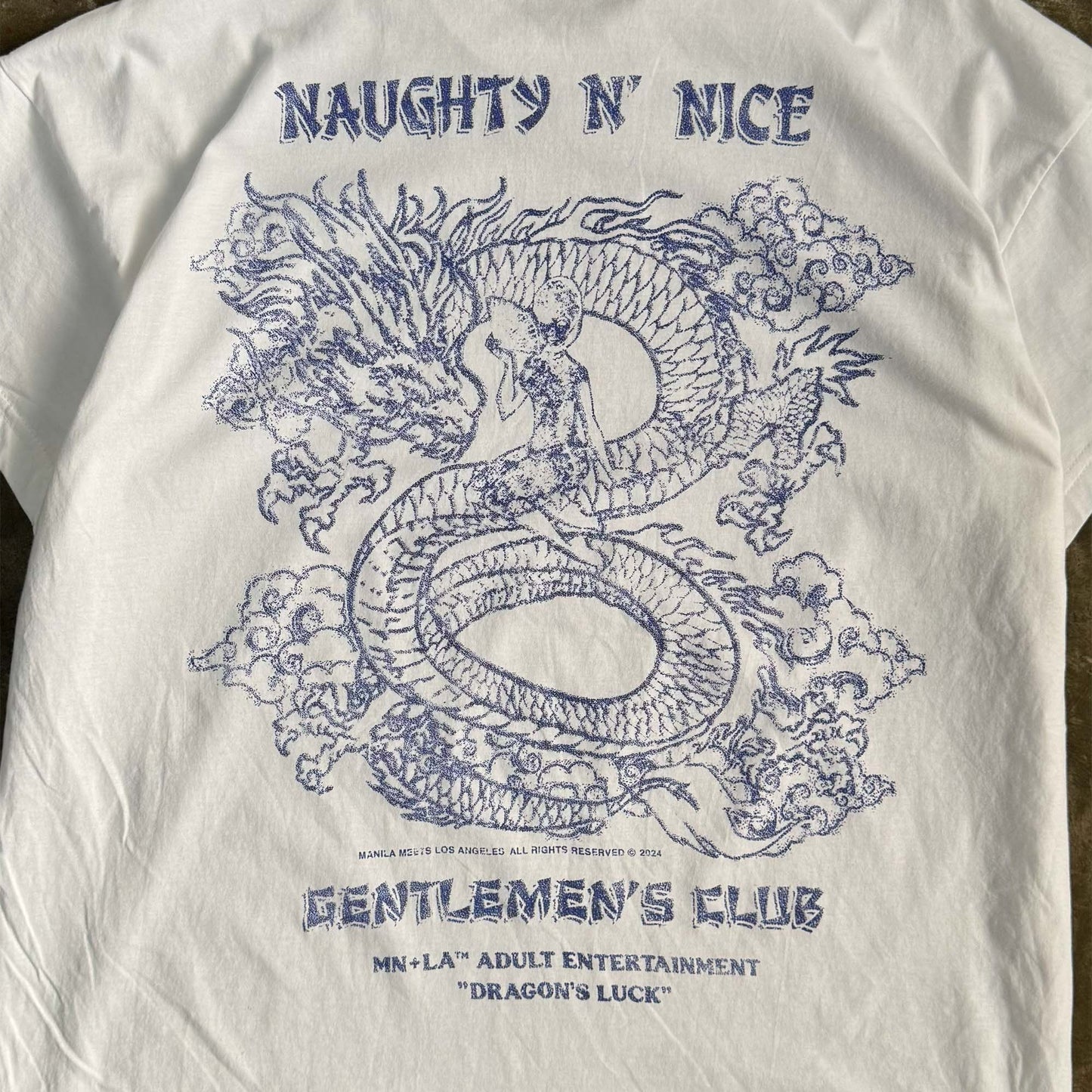 NAUGHTY N' NICE "DRAGON'S LUCK" TEE IN WHITE