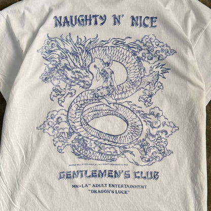 NAUGHTY N' NICE "DRAGON'S LUCK" TEE IN WHITE