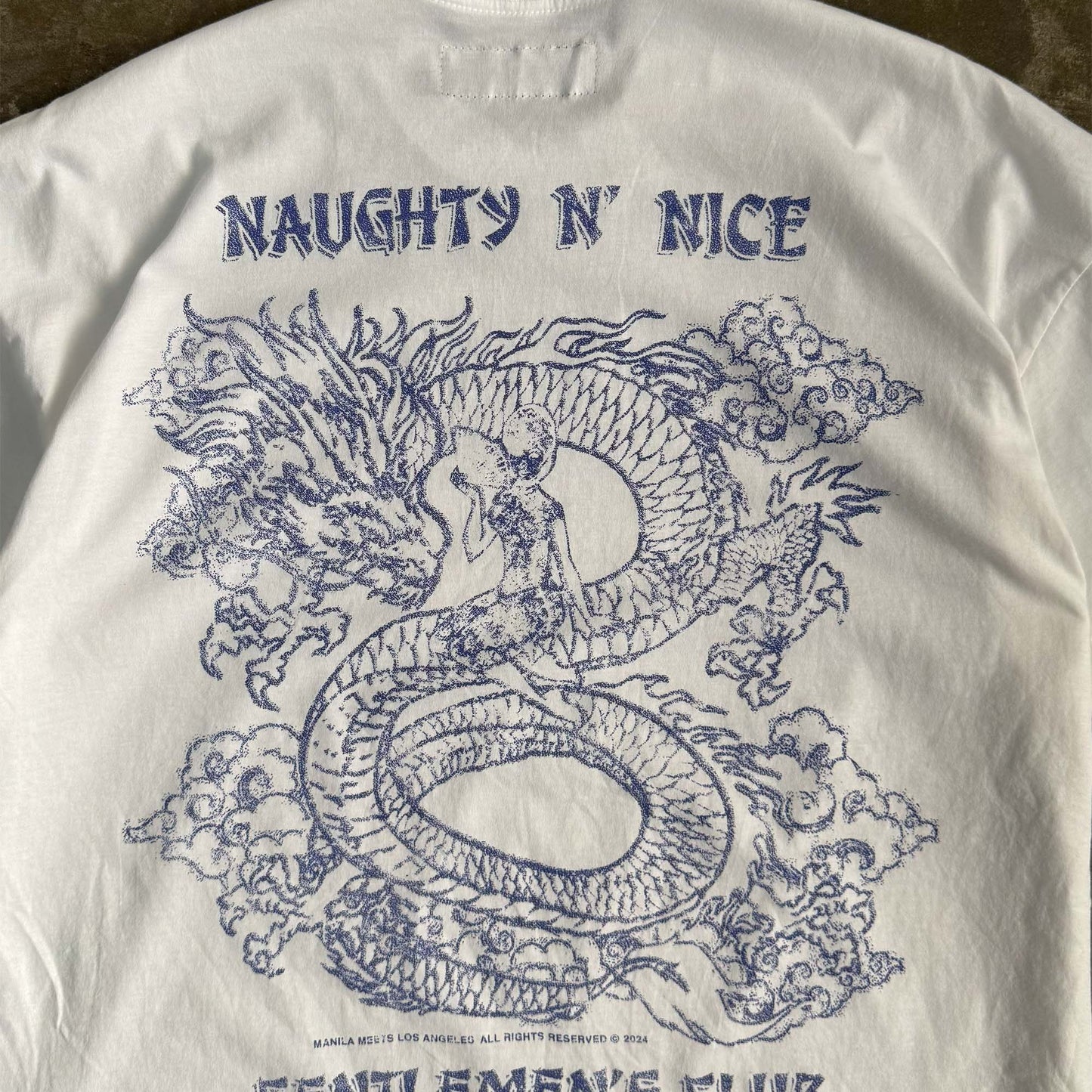 NAUGHTY N' NICE "DRAGON'S LUCK" TEE IN WHITE
