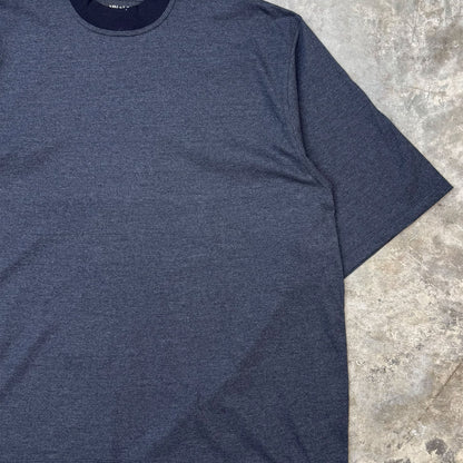 MOCK NECK TEE IN MIDNIGHT HEATHER