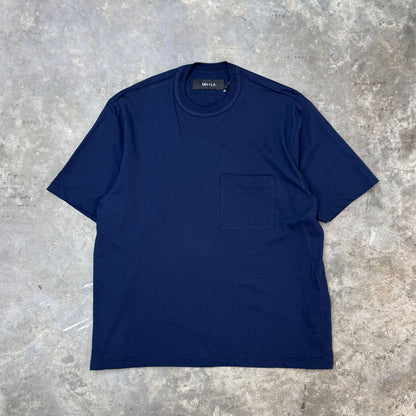 MOCK NECK POCKET TEE V3 IN NAVY