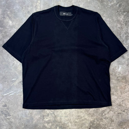 MILITIA MOCK NECK TEE IN ANTHRACITE
