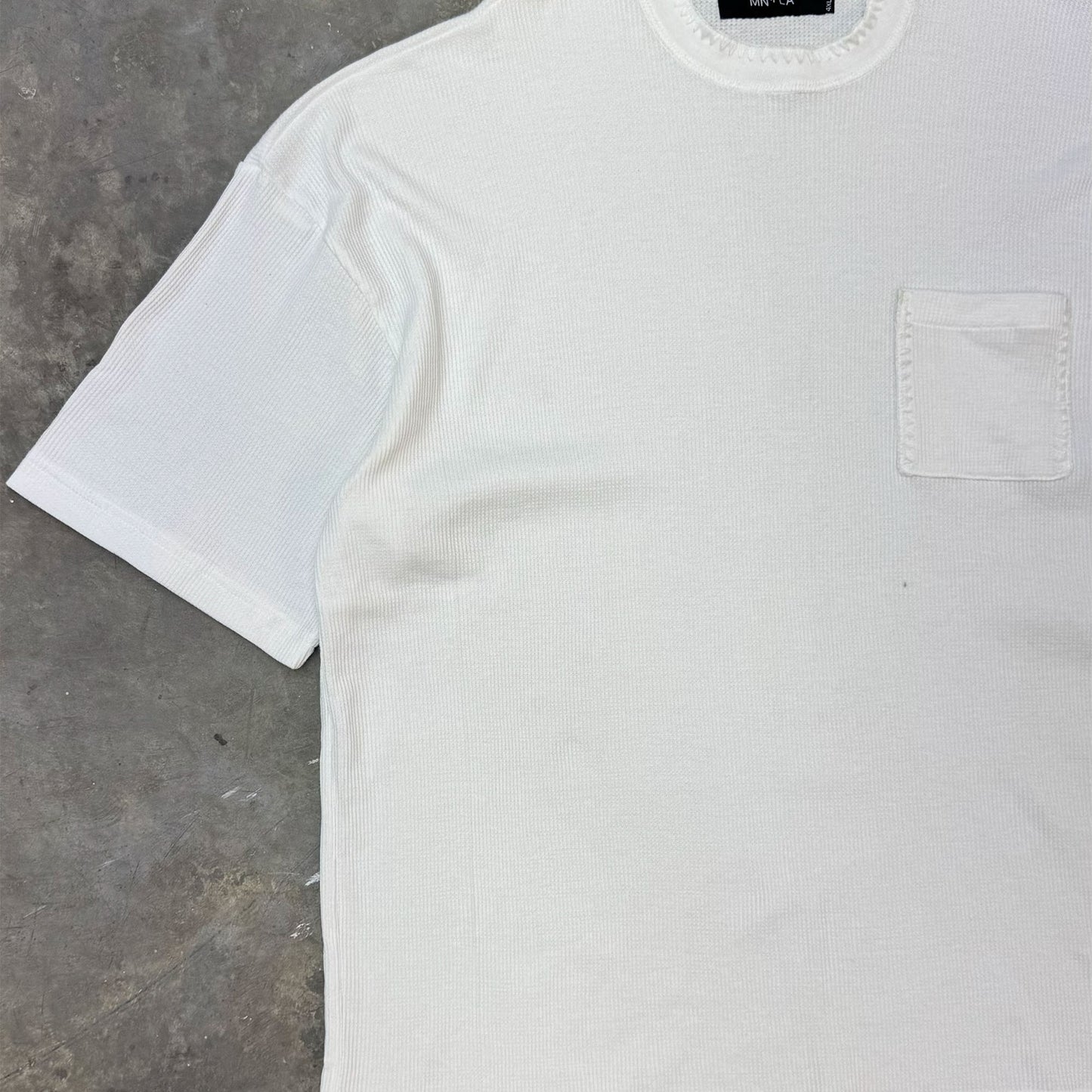 INCA WAFFLE POCKET TEE IN WHITE