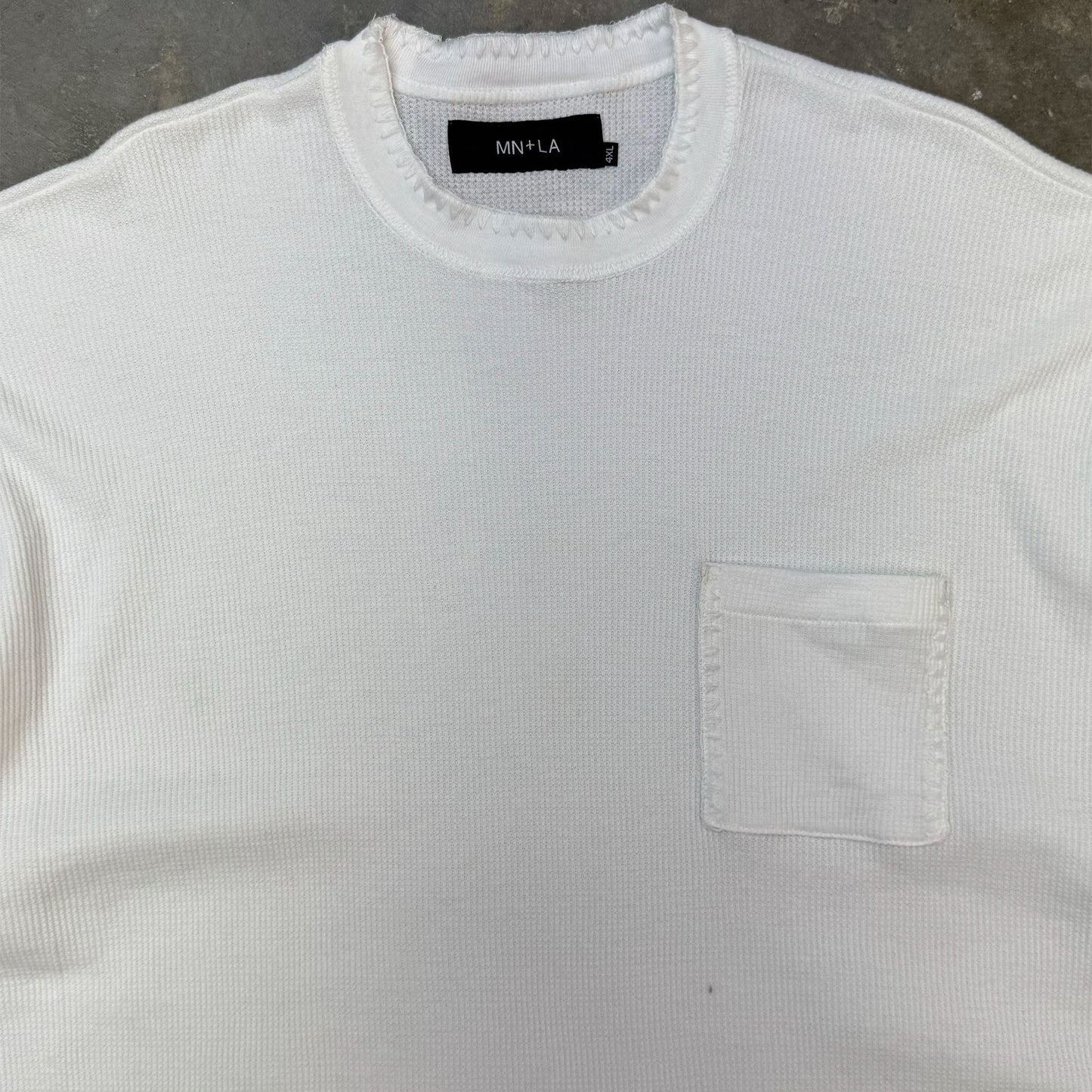 INCA WAFFLE POCKET TEE IN WHITE