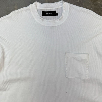 INCA WAFFLE POCKET TEE IN WHITE