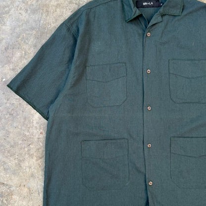 4 POCKET CUBAN SHIRT IN EMERALD