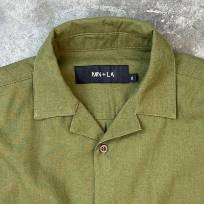 4 POCKET CUBAN SHIRT IN NEEM GREEN