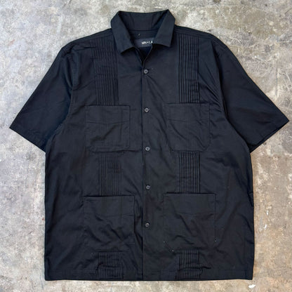 CUBAN GUYABERA SHIRT IN MIDNIGHT