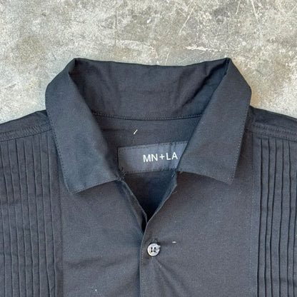 CUBAN GUYABERA SHIRT IN MIDNIGHT