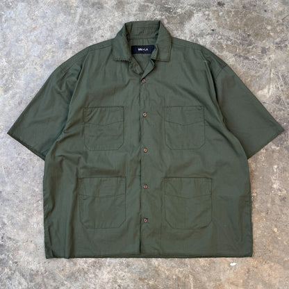4 POCKET CUBAN SHIRT IN OLIVE GREEN