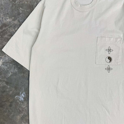 "BALANCE" MOCK NECK POCKET TEE V2 IN OAT