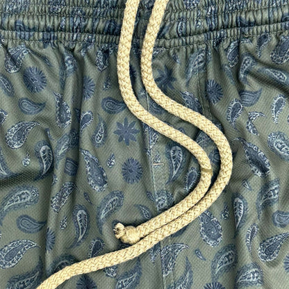 "PAISLEY" MESH SHORTS IN OLIVE