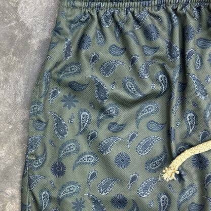 "PAISLEY" MESH SHORTS IN OLIVE