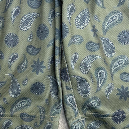 "PAISLEY" MESH SHORTS IN OLIVE