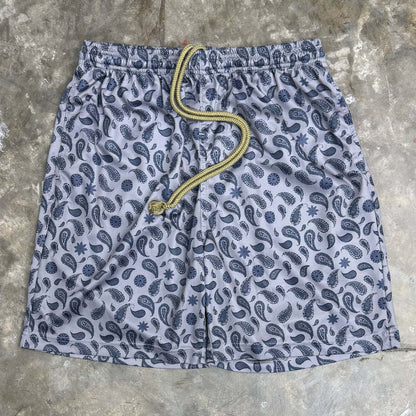 "PAISLEY" MESH SHORTS IN PIGEON BLUE