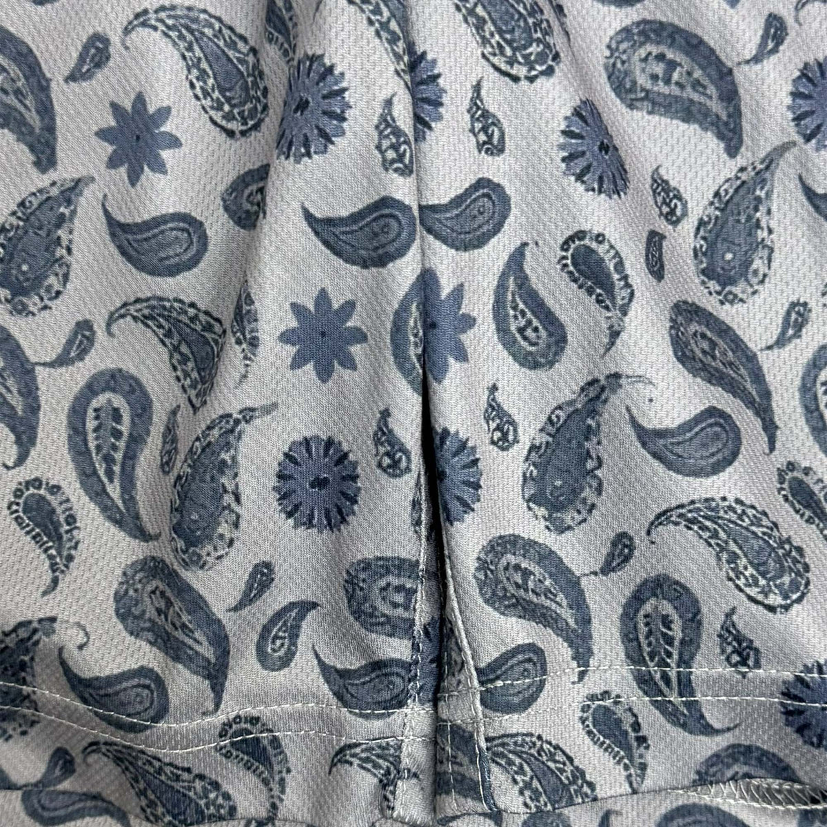 "PAISLEY" MESH SHORTS IN PIGEON BLUE