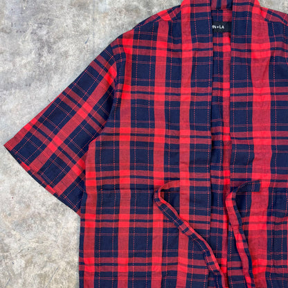 RED/NAVY S/S DRAPE