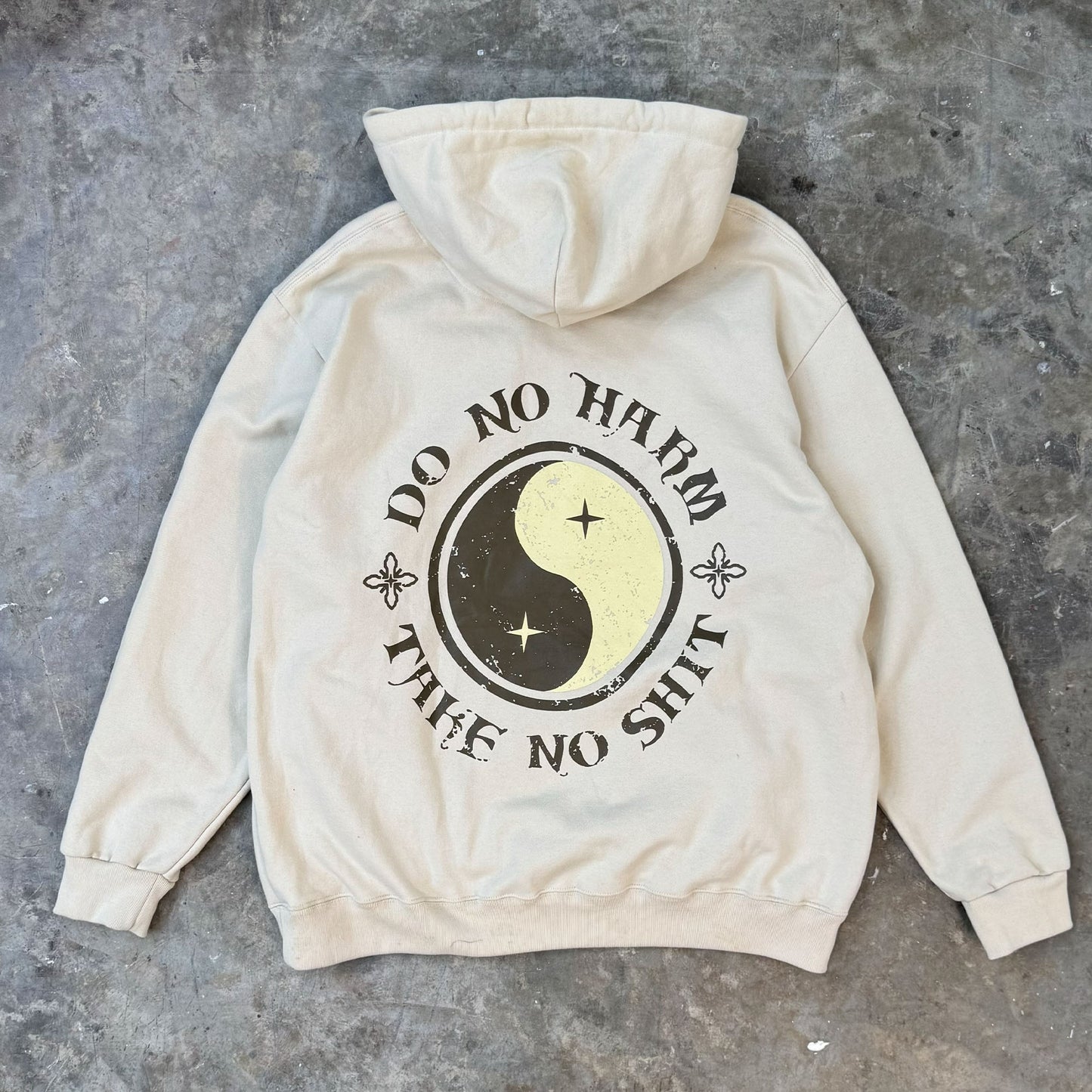 "DO NO HARM, TAKE NO SHIT" CLASSIC HOODIE IN OAT