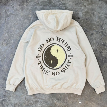 "DO NO HARM, TAKE NO SHIT" CLASSIC HOODIE IN OAT