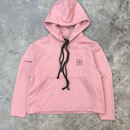 "M'$ SPECKS V2" CUTOFF HOODIE IN ROSE QUARTZ