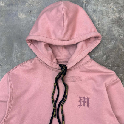 "M'$ SPECKS V2" CUTOFF HOODIE IN ROSE QUARTZ