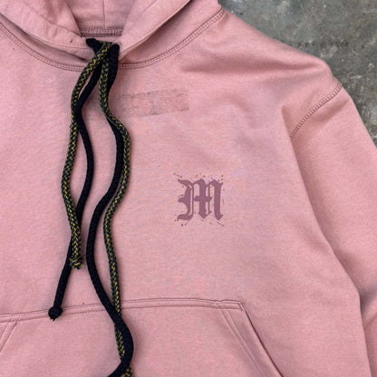 "M'$ SPECKS V2" CUTOFF HOODIE IN ROSE QUARTZ