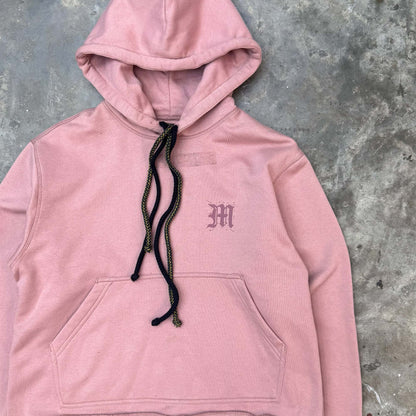 "M'$ SPECKS V2" CUTOFF HOODIE IN ROSE QUARTZ