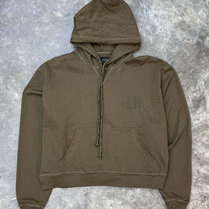M'$ PAISLEY PATCHWORK MILITIA HOODIE IN OLIVE