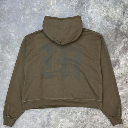M'$ PAISLEY PATCHWORK MILITIA HOODIE IN OLIVE