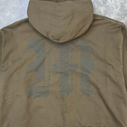 M'$ PAISLEY PATCHWORK MILITIA HOODIE IN OLIVE