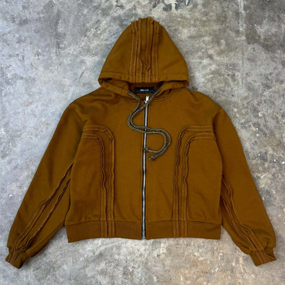 CROSS FORGED ZIP HOODIE IN RUST