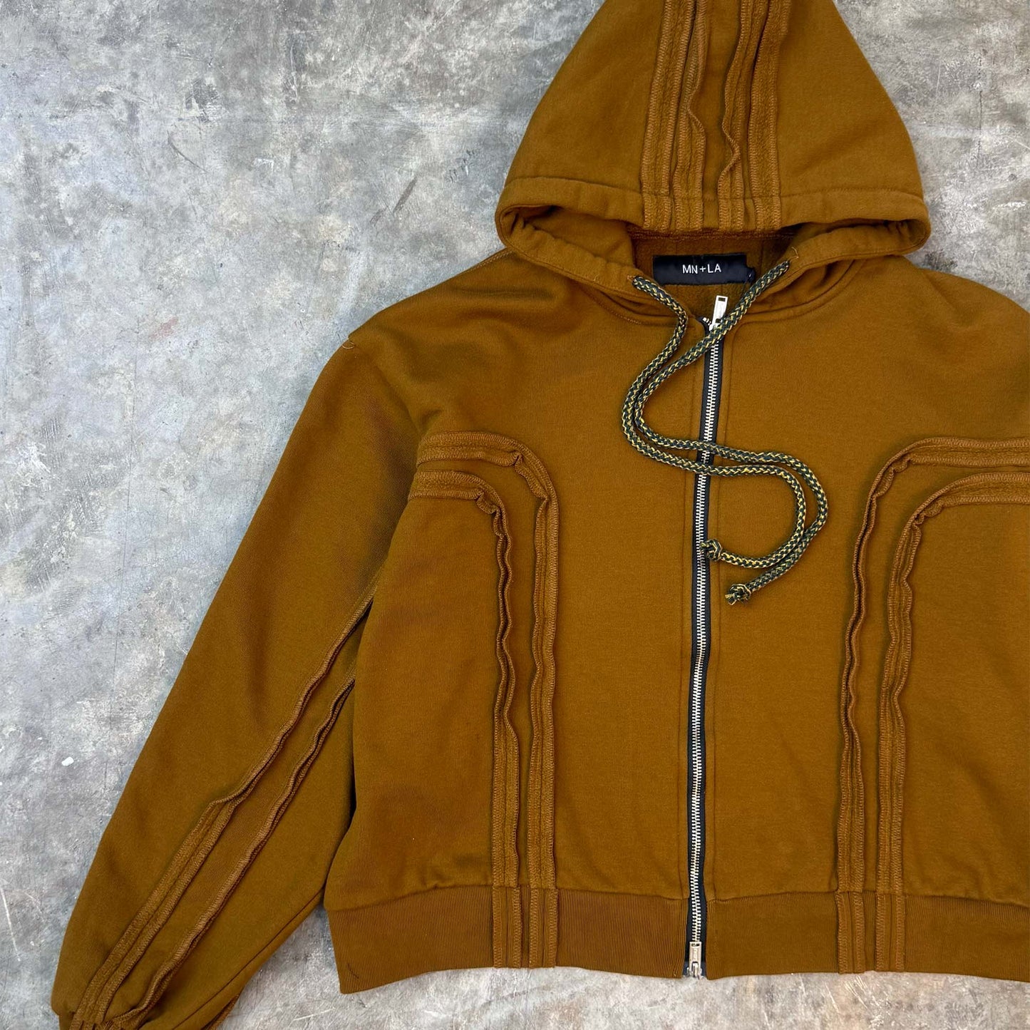 CROSS FORGED ZIP HOODIE IN RUST