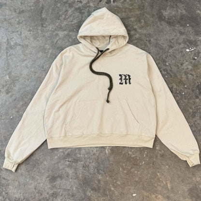 M'$ PAISLEY PATCHWORK MILITIA HOODIE IN OAT