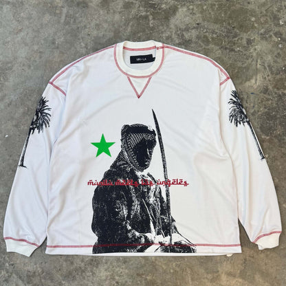 "DESERT PHANTOM" LONGSLEEVE TEE IN WHITE