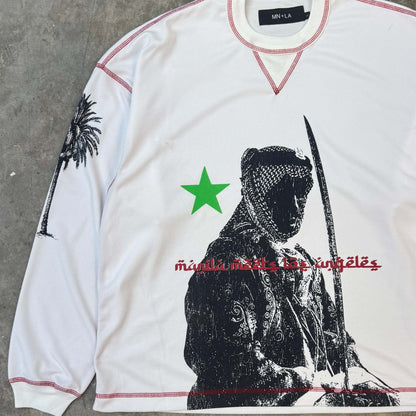 "DESERT PHANTOM" LONGSLEEVE TEE IN WHITE
