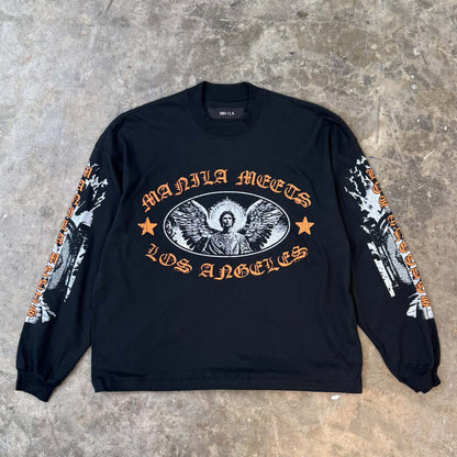 "ARCHANGEL" LONGSLEEVE TEE IN CAVIAR