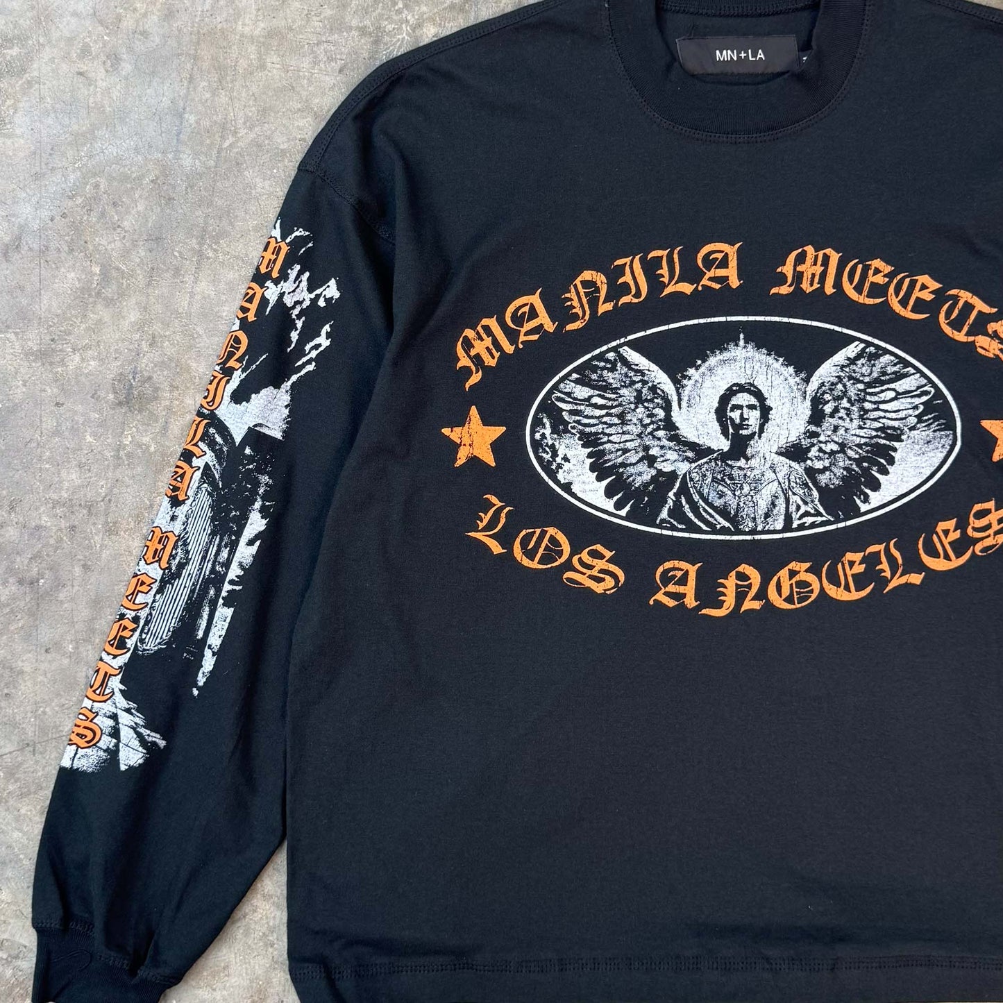 "ARCHANGEL" LONGSLEEVE TEE IN CAVIAR