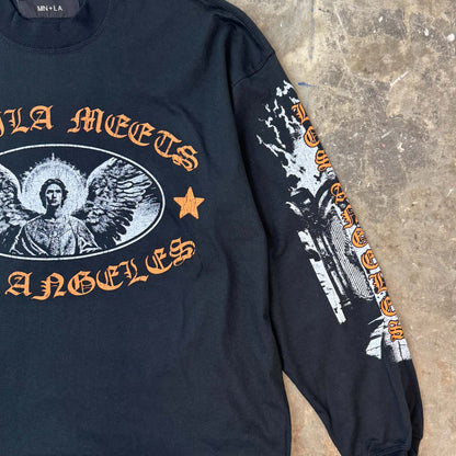 "ARCHANGEL" LONGSLEEVE TEE IN CAVIAR