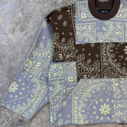 "PATCHWORK PAISLEY" VINTAGE SWEATSHIRT IN WOOD/GLACIER