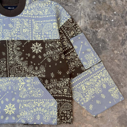 "PATCHWORK PAISLEY" VINTAGE SWEATSHIRT IN WOOD/GLACIER