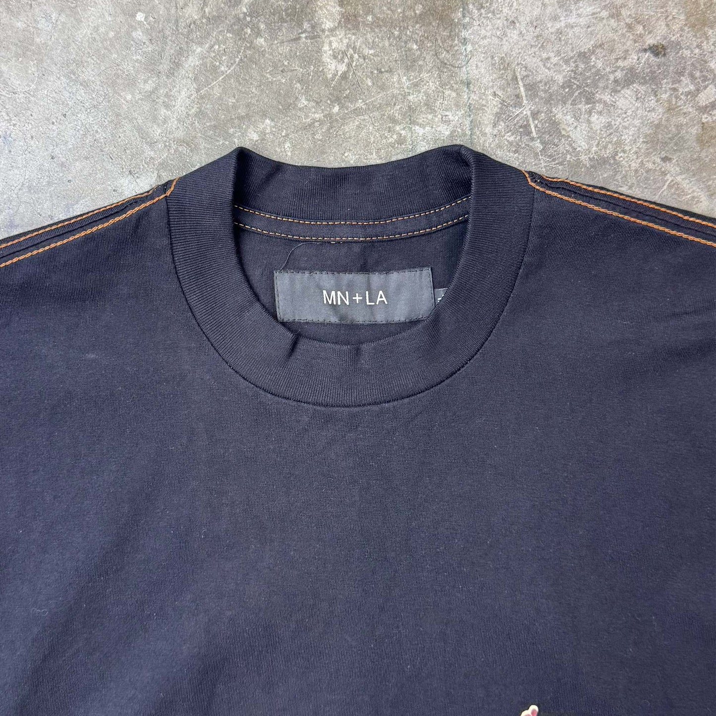 "BURNING MONK" LONGSLEEVE TEE IN ANTHRACITE BY WSH X MN+LA™