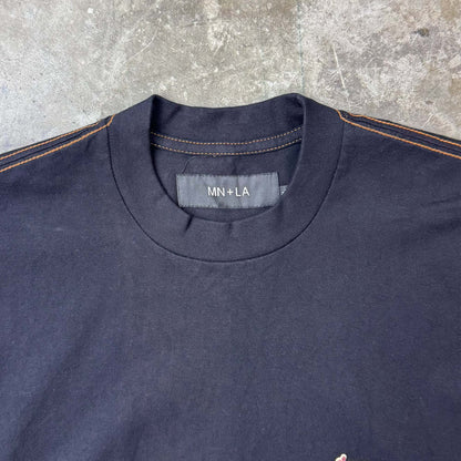 "BURNING MONK" LONGSLEEVE TEE IN ANTHRACITE BY WSH X MN+LA™