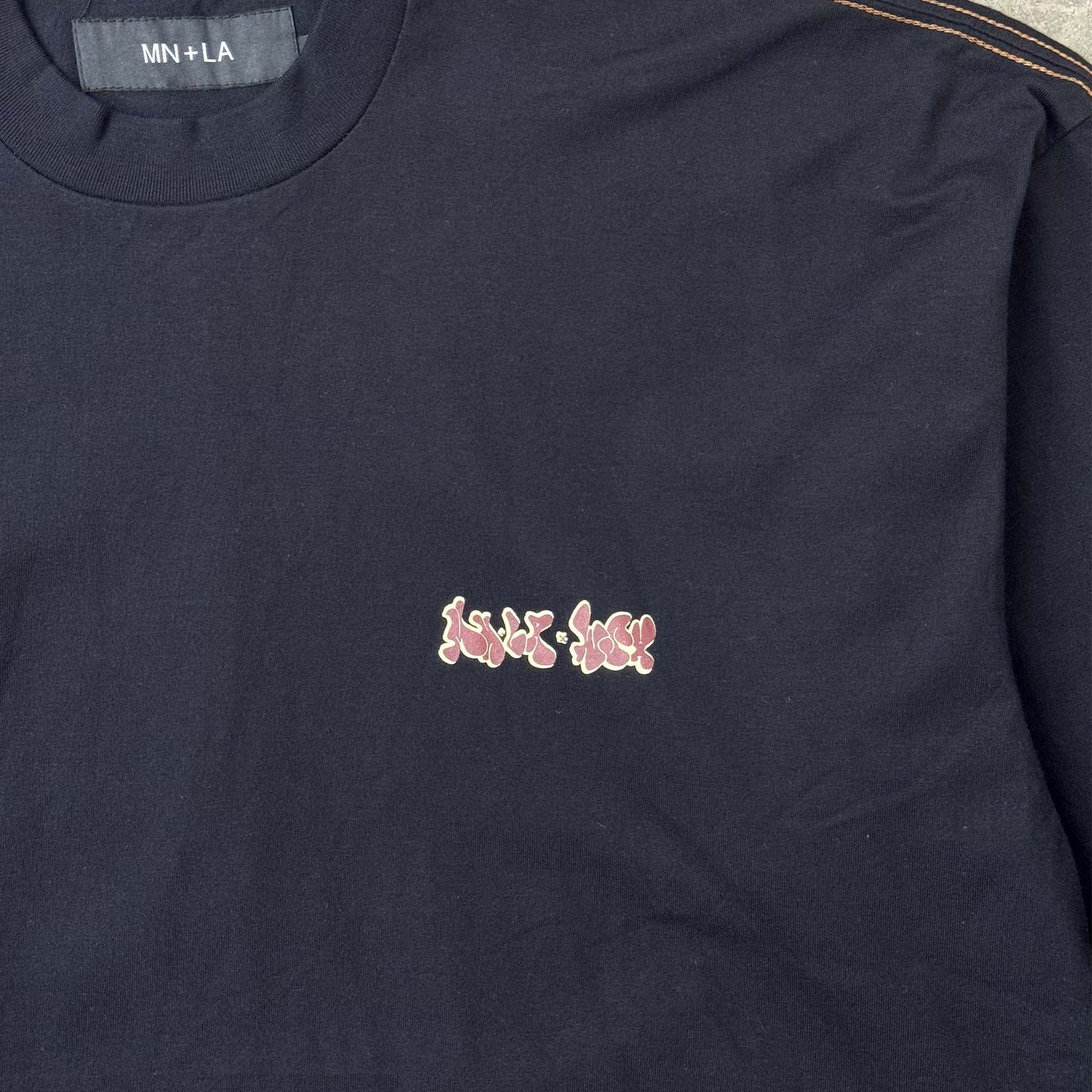 "BURNING MONK" LONGSLEEVE TEE IN ANTHRACITE BY WSH X MN+LA™