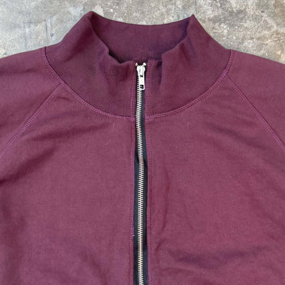 QUARTER ZIP SWEATSHIRT IN WINE