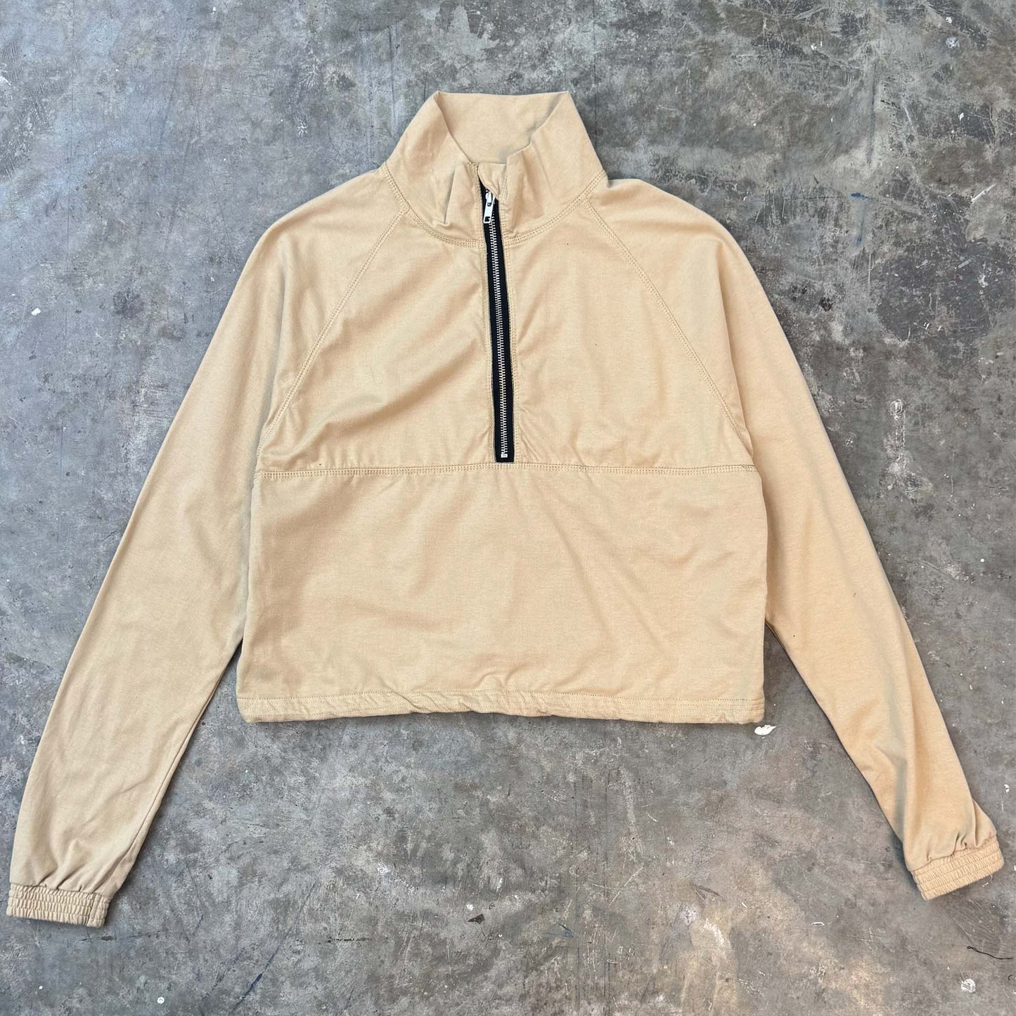 QUARTER ZIP L/S TEE V2 IN WHEAT